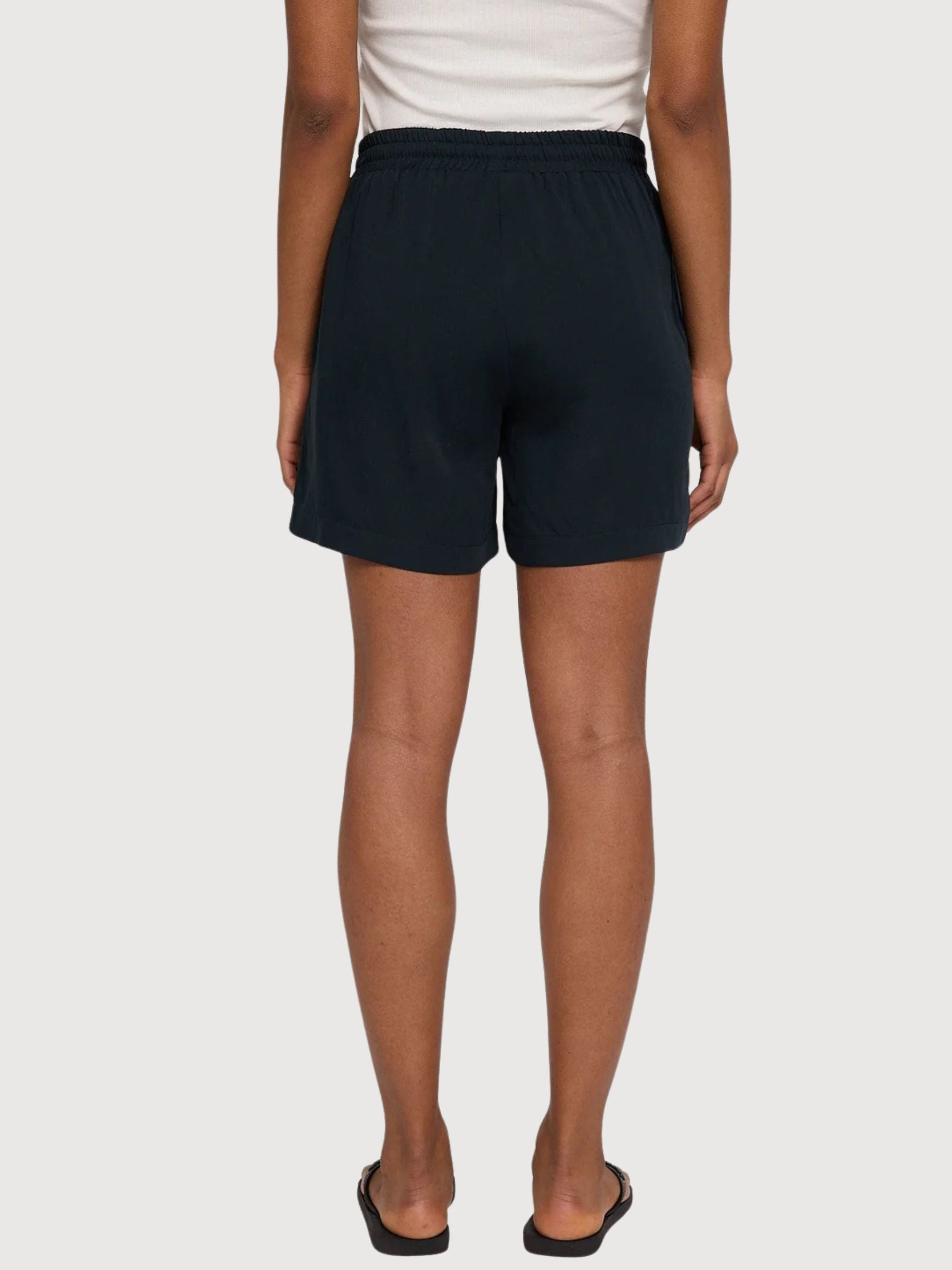 Shorts Drawstring Viscose Woman Black | Mazine