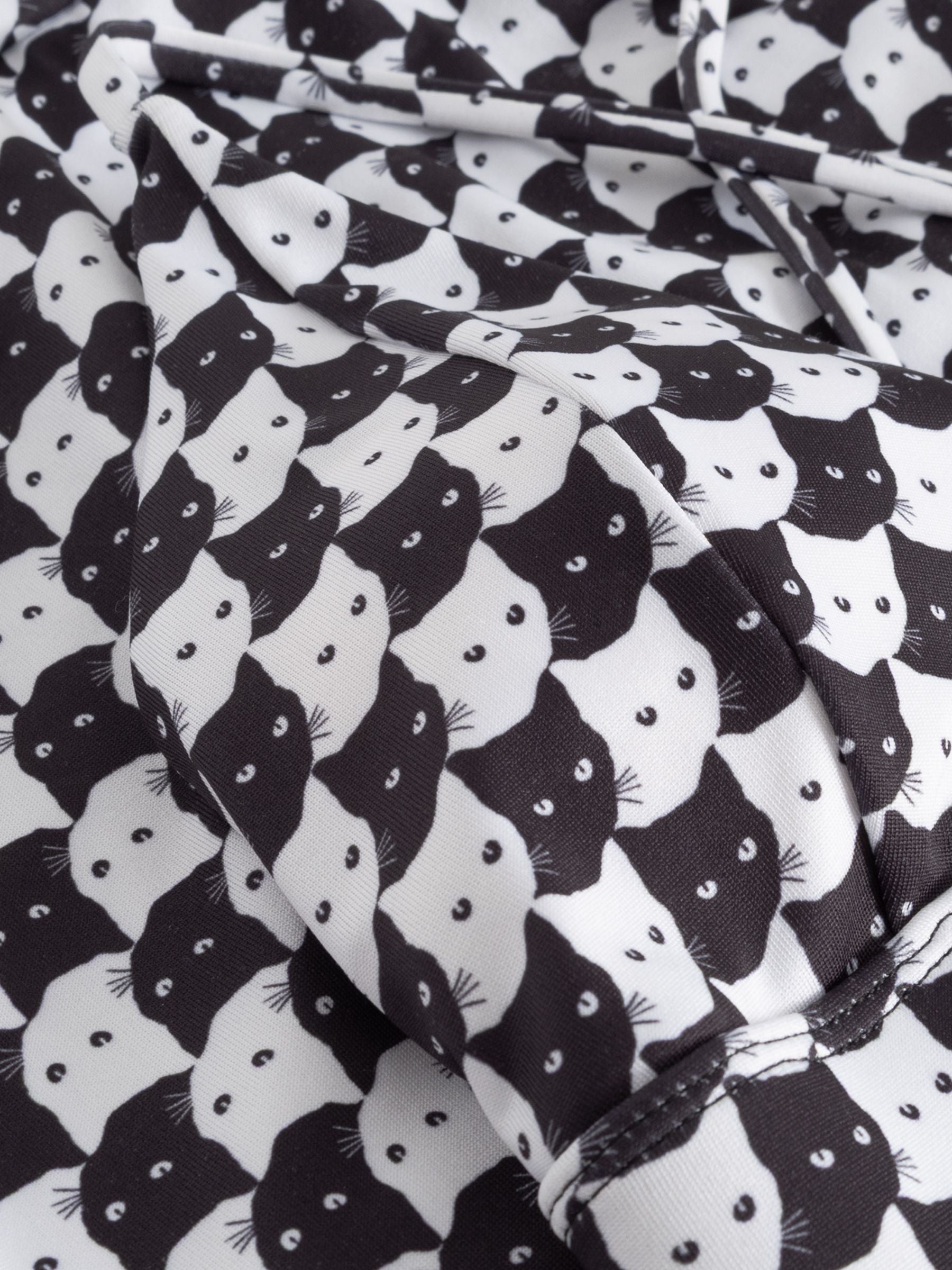Bikini Top Alva Pepita Cats Black | Dedicated