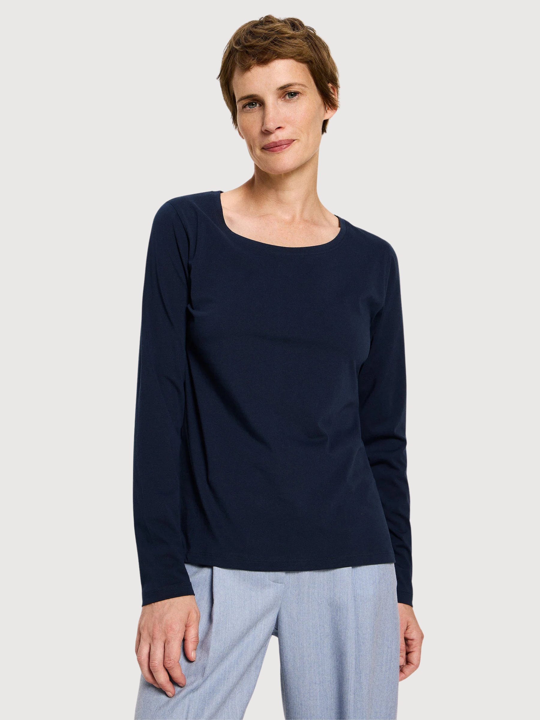 Maglia a maniche lunghe blu navy | LANIUS