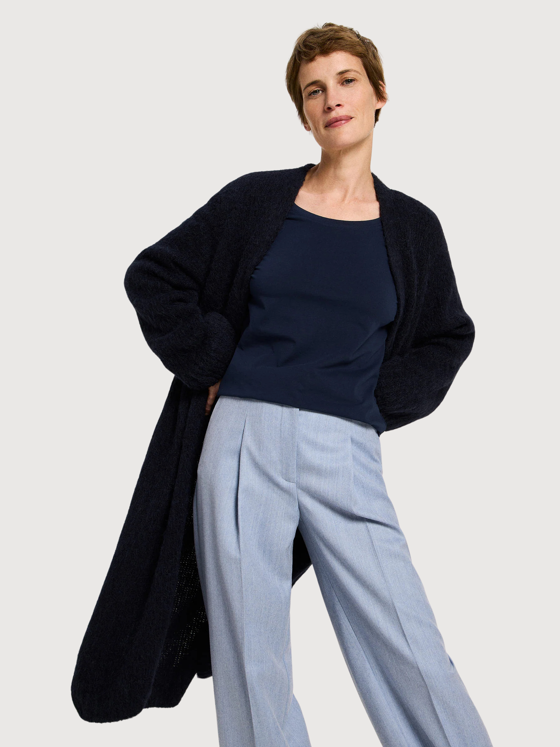 Maglia a maniche lunghe blu navy | LANIUS