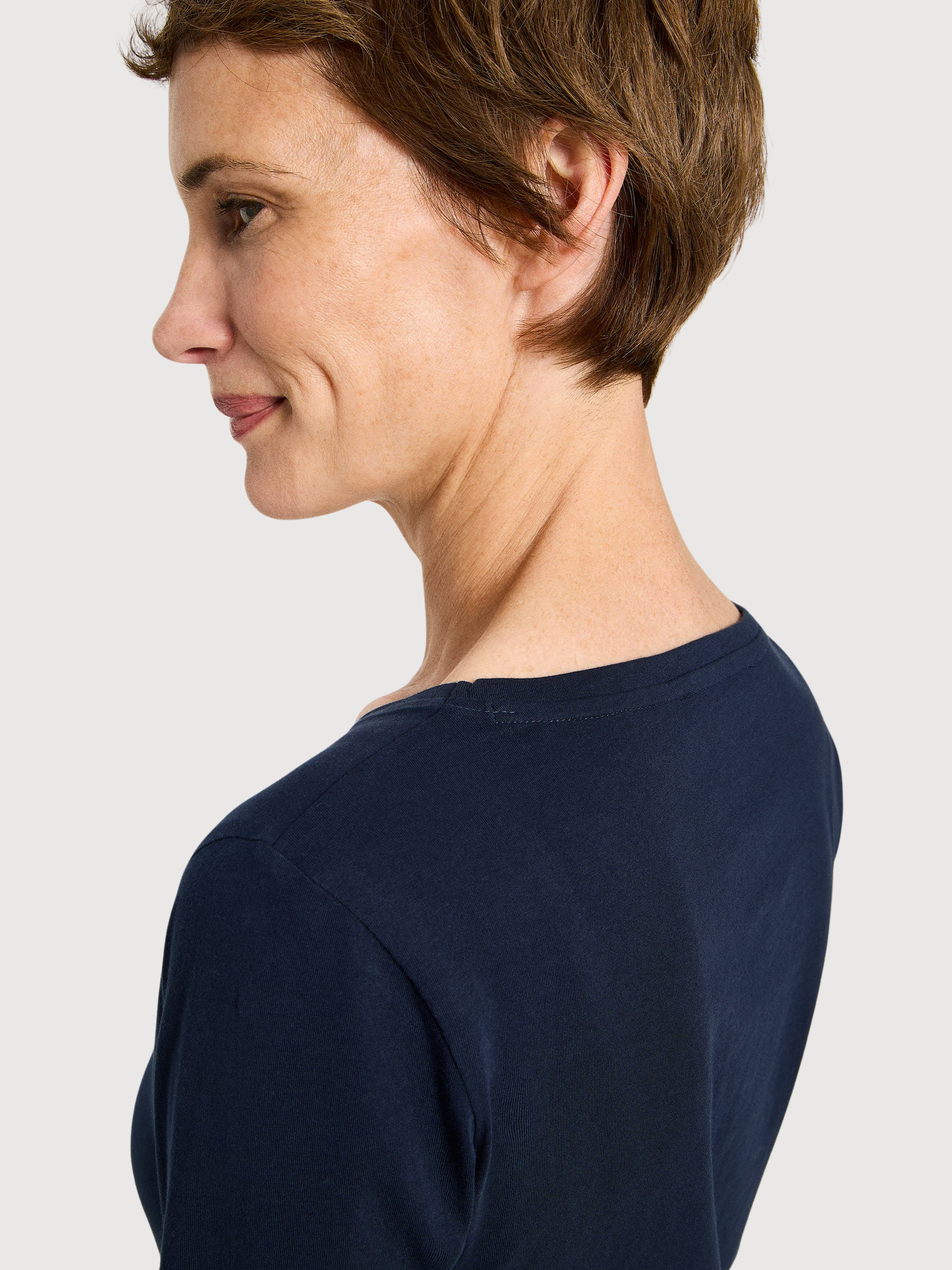 Maglia a maniche lunghe blu navy | LANIUS