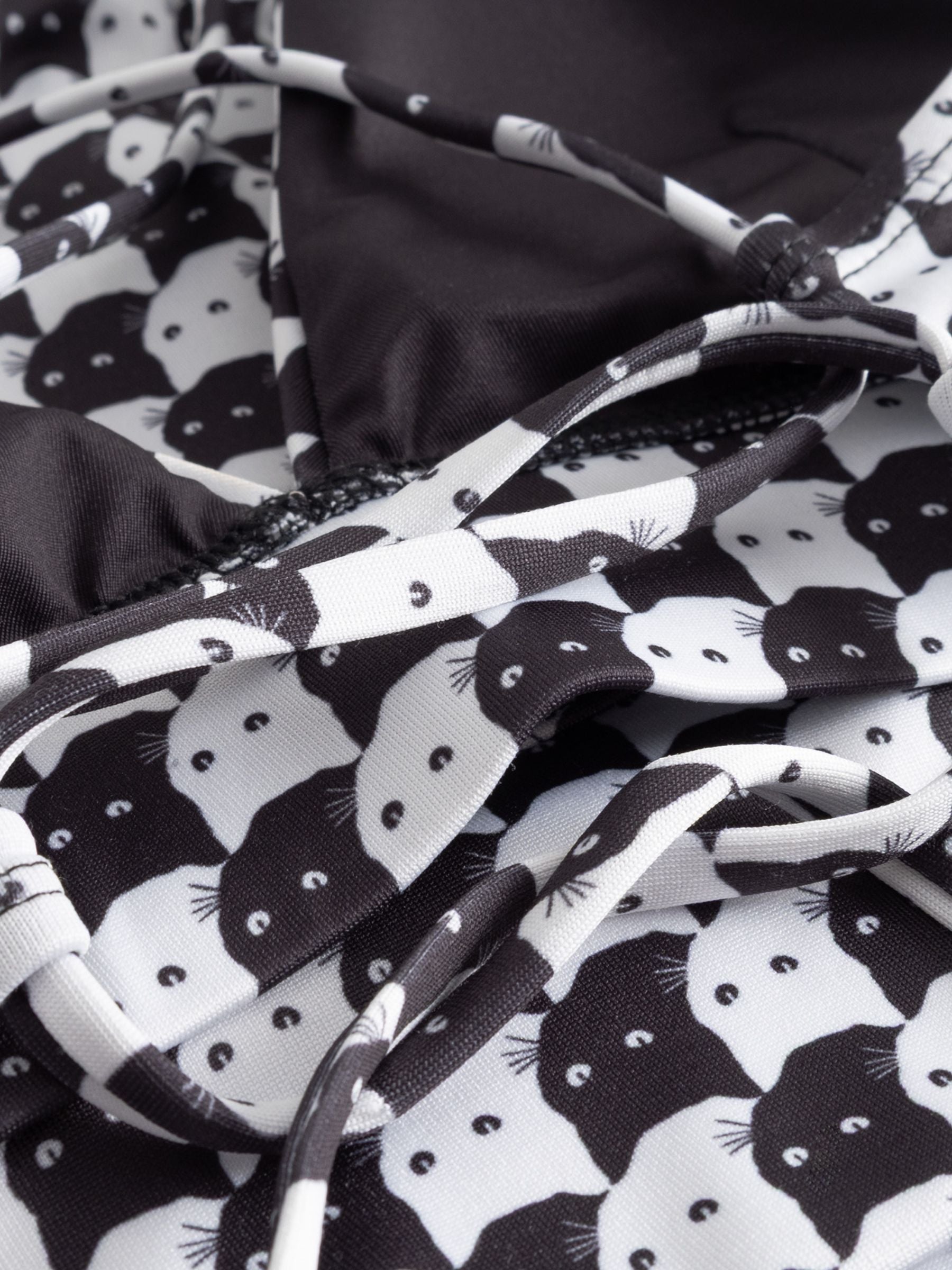 Bikini Top Alva Pepita Cats Black | Dedicated