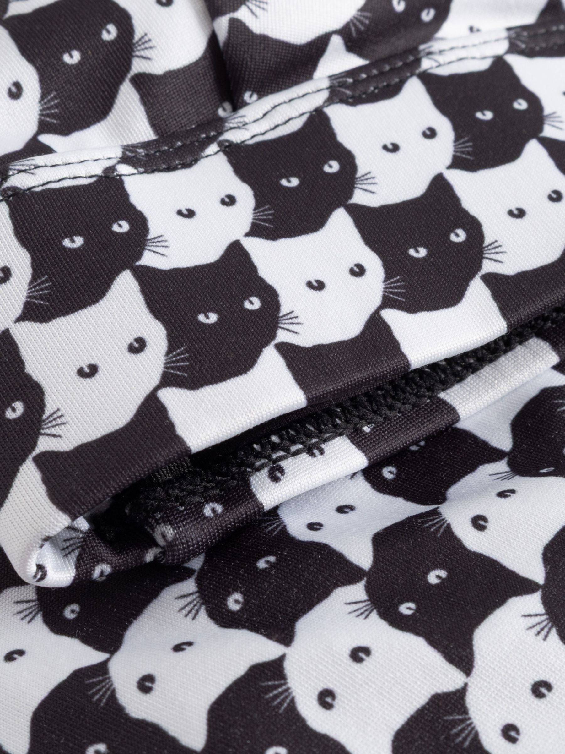 Bikini Top Alva Pepita Cats Black | Dedicated