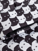 Bikini Top Alva Pepita Cats Black | Dedicated