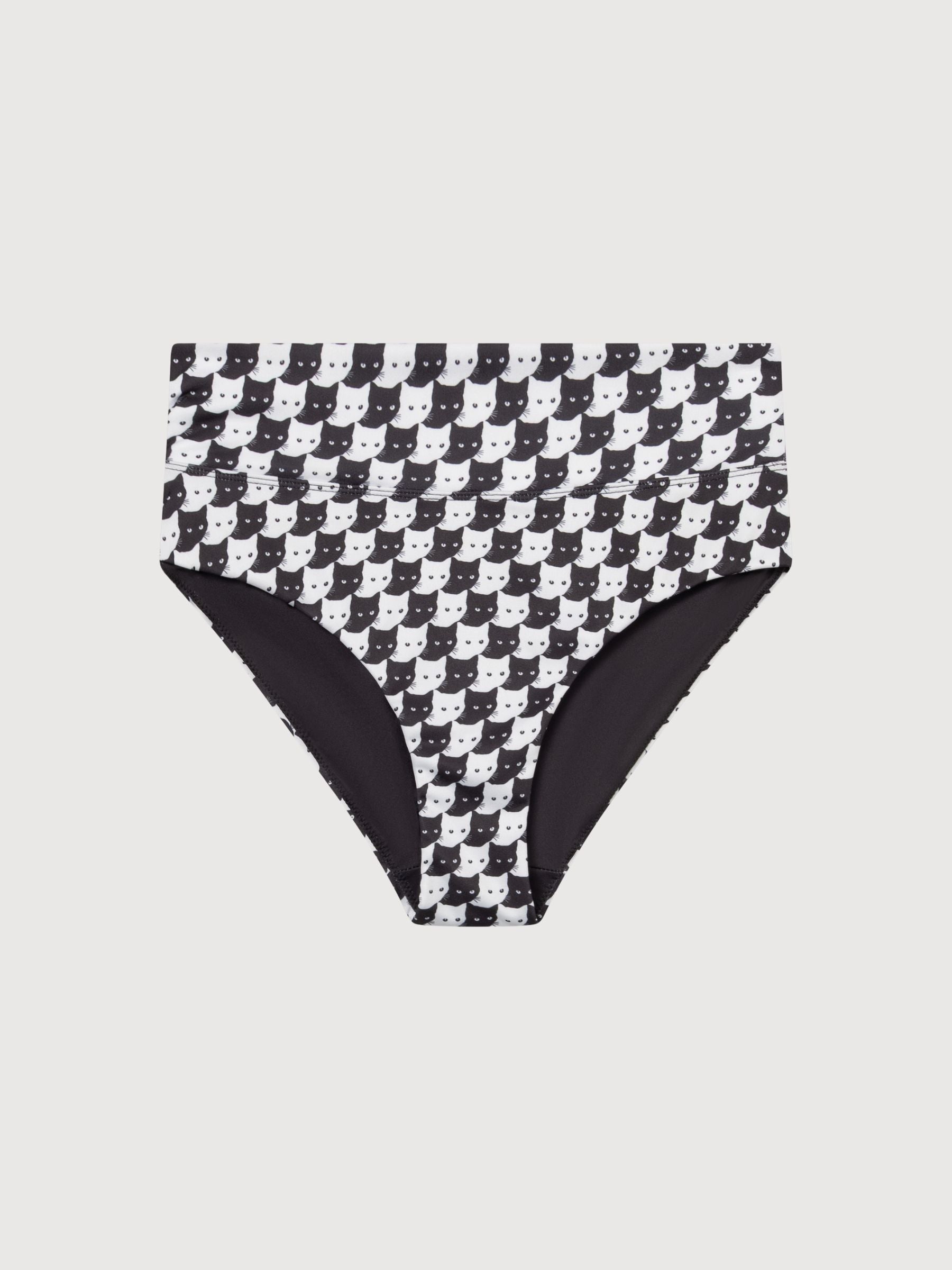 Bikinihose Slite Pepita Cats Schwarz | Dedicated