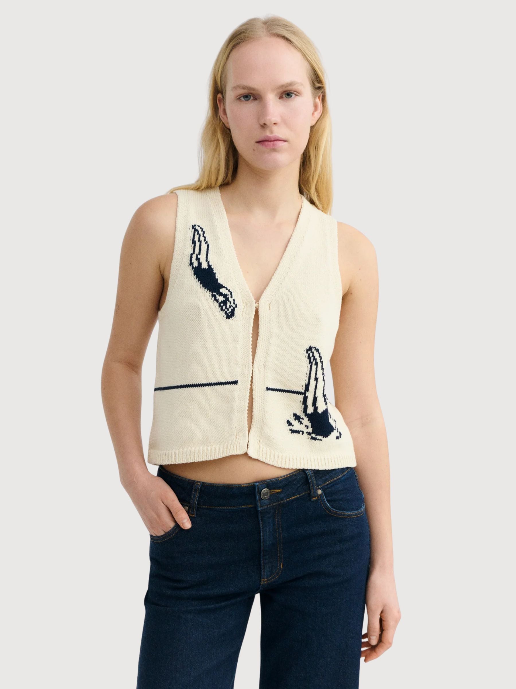 Vest Sweimmers Ecru Robbie Woman | Thinking Mu