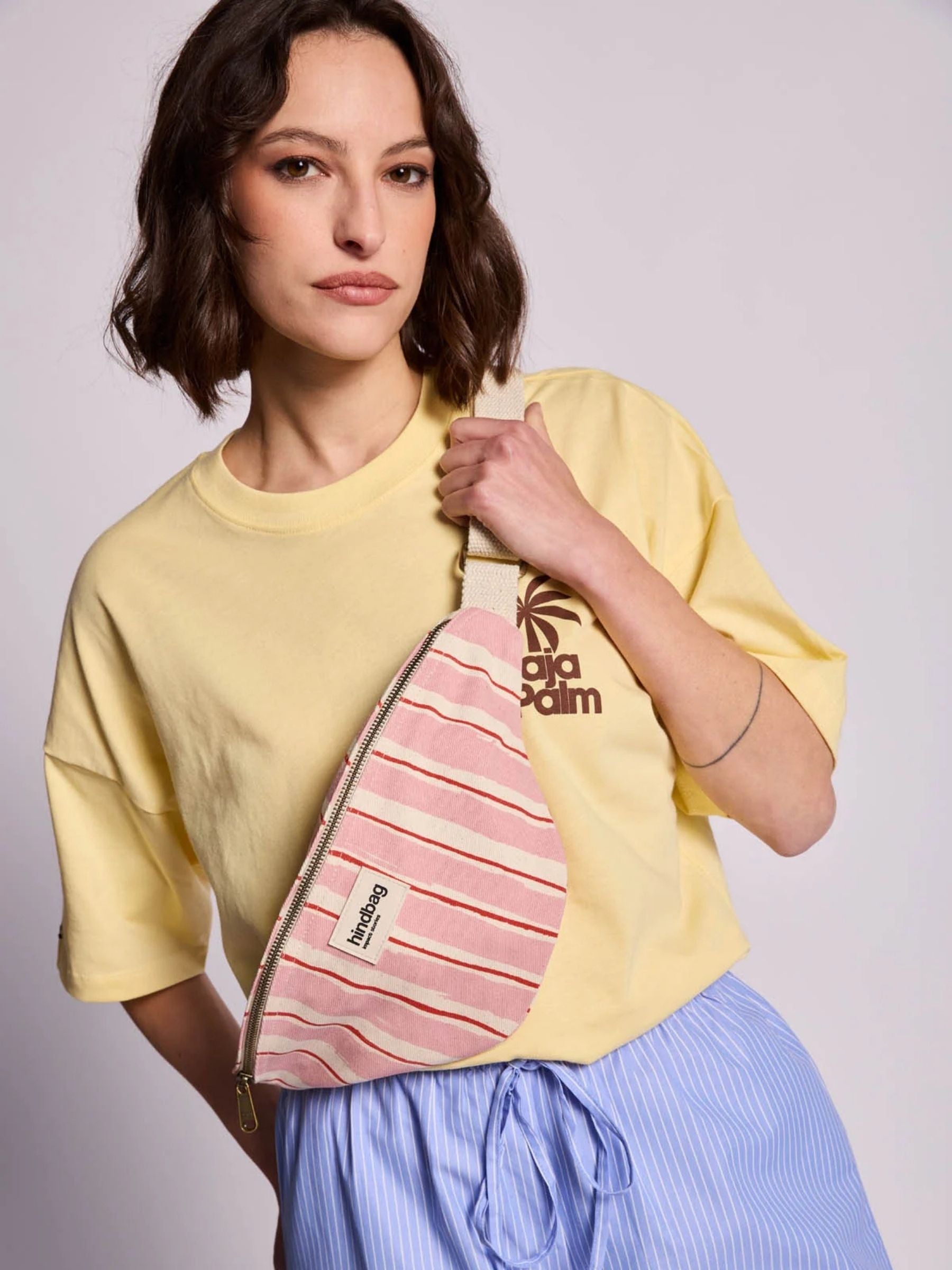 Fanny Pack Olivia Rayures Rouge Et Rose | Hindbag