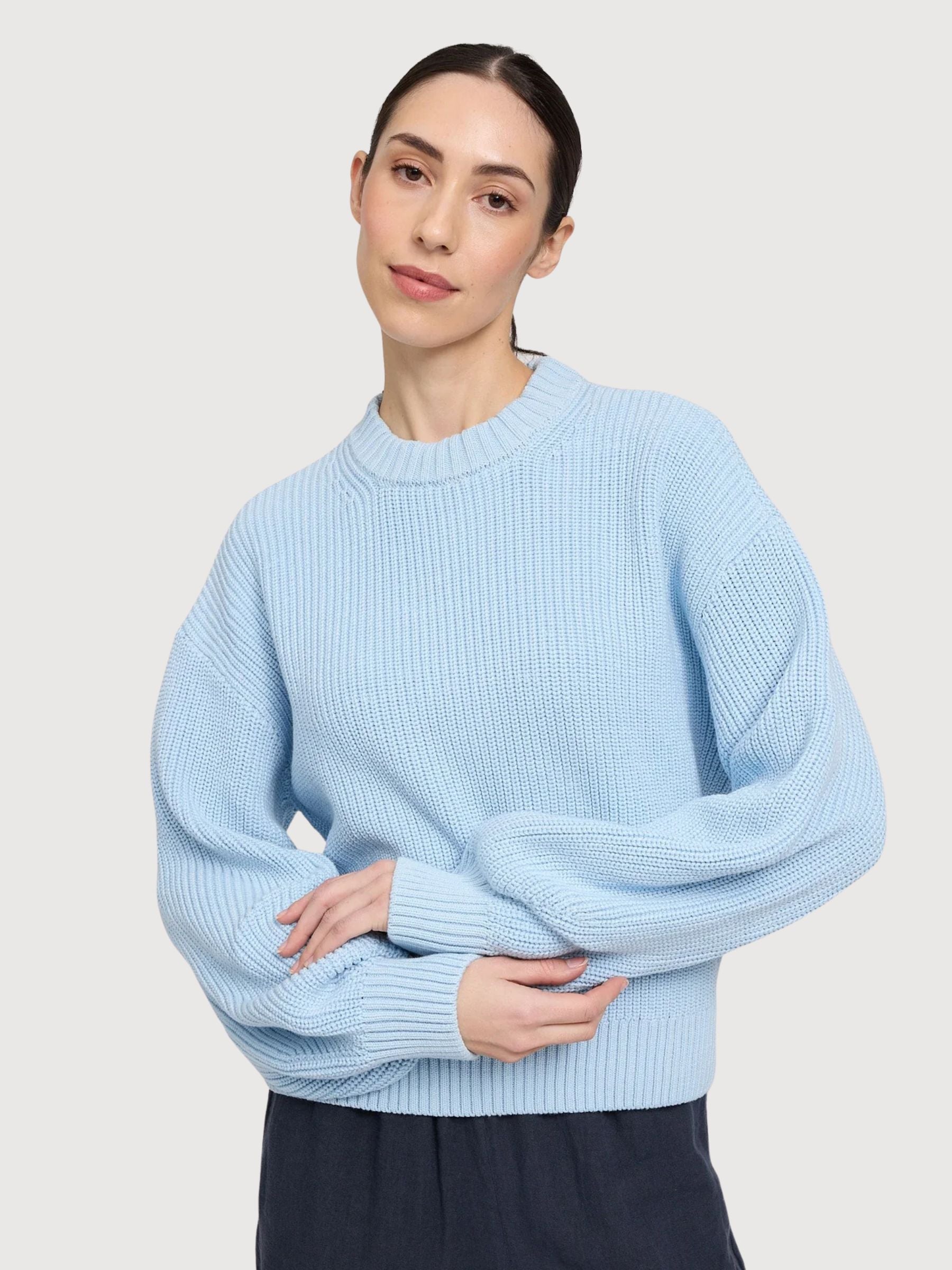 Grobstrickpullover für Damen, Traumblau | Mazine