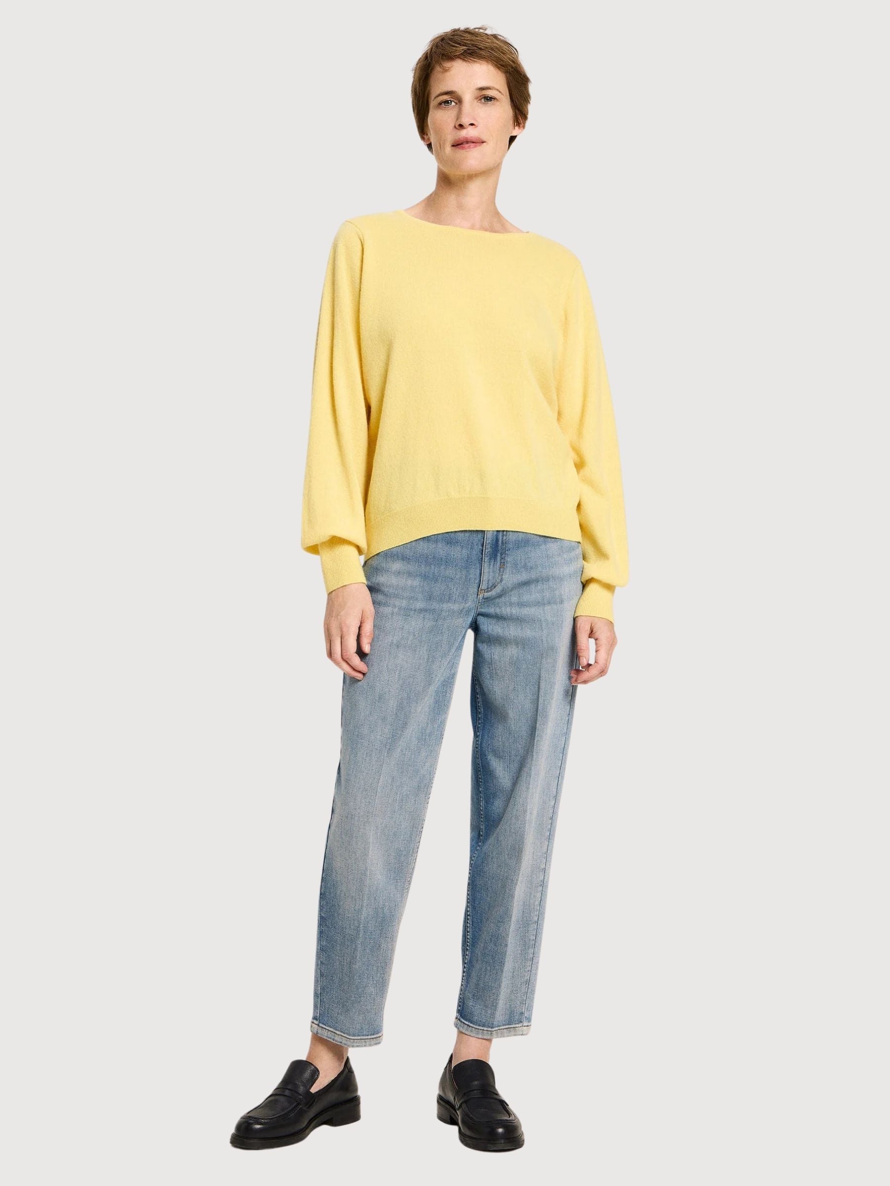 Pullover Round Neck Yellow Woman | Lanius