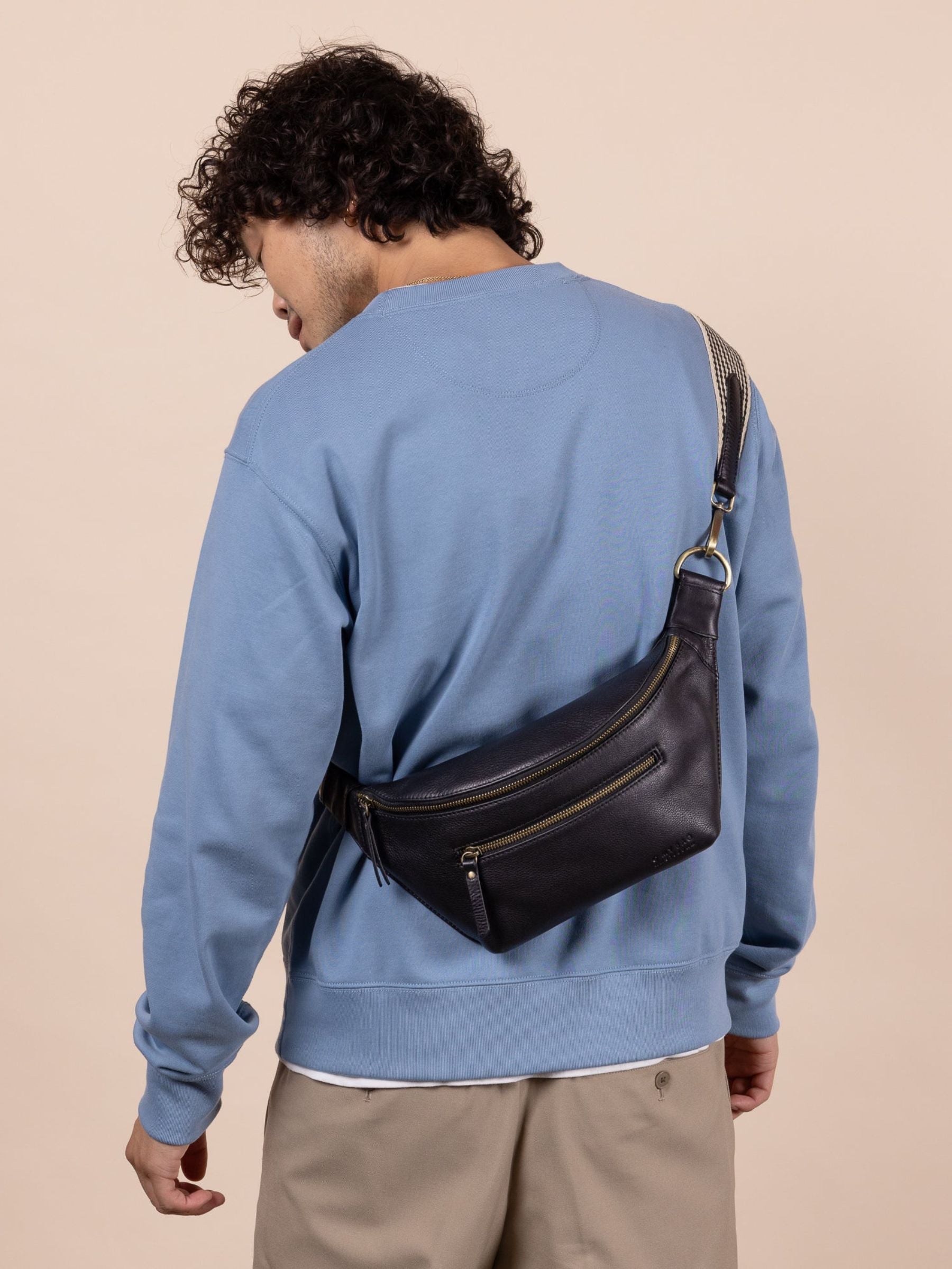 Fanny Pack Drew Black Leather | O My Bag
