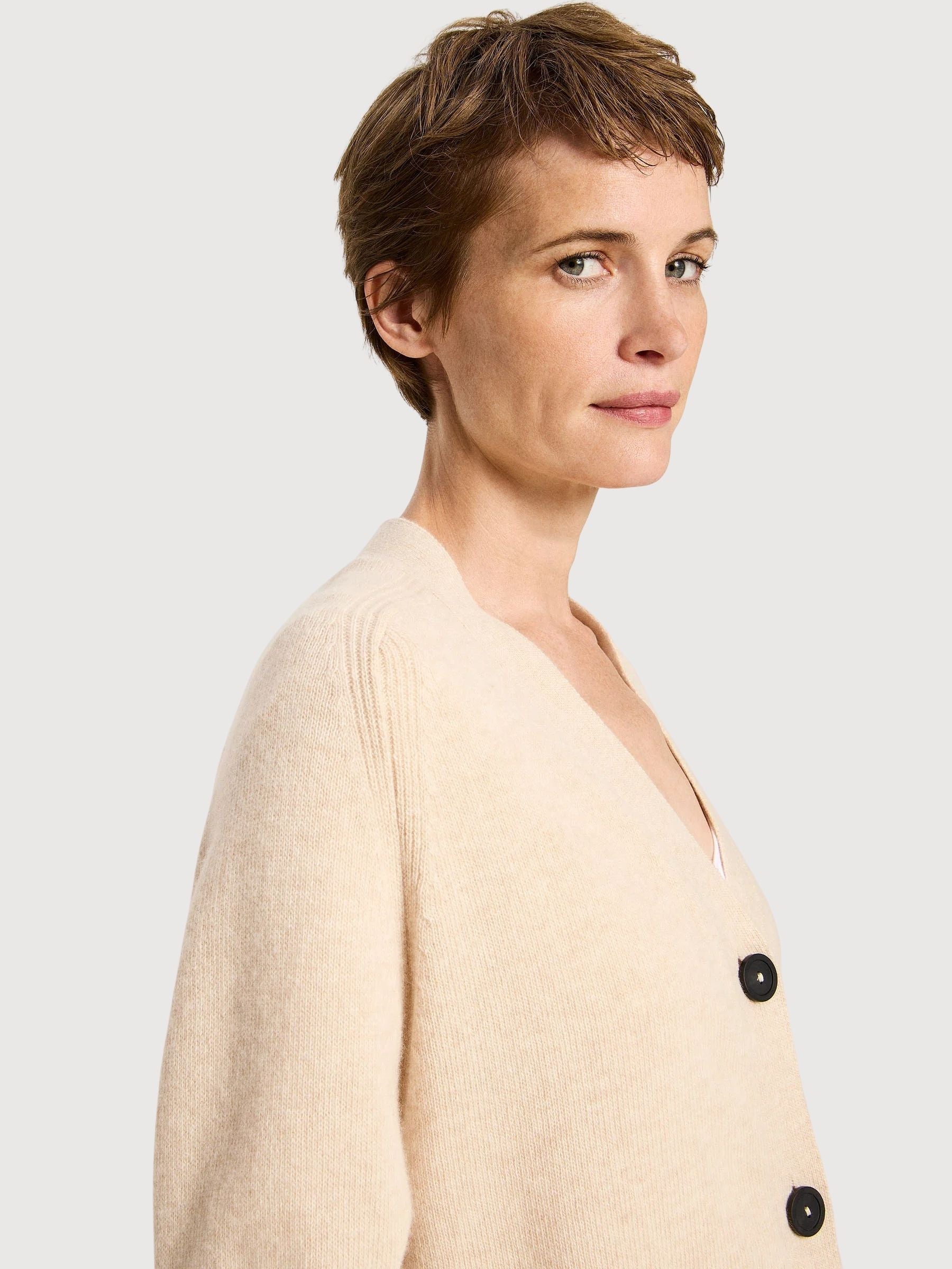 Strickjacke Strick Beige Frau | Lanius