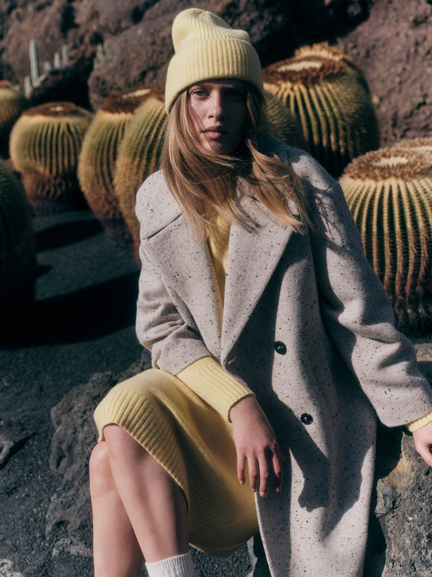 Berretto Giallo in Lana Vergine e Cashmere | LANIUS