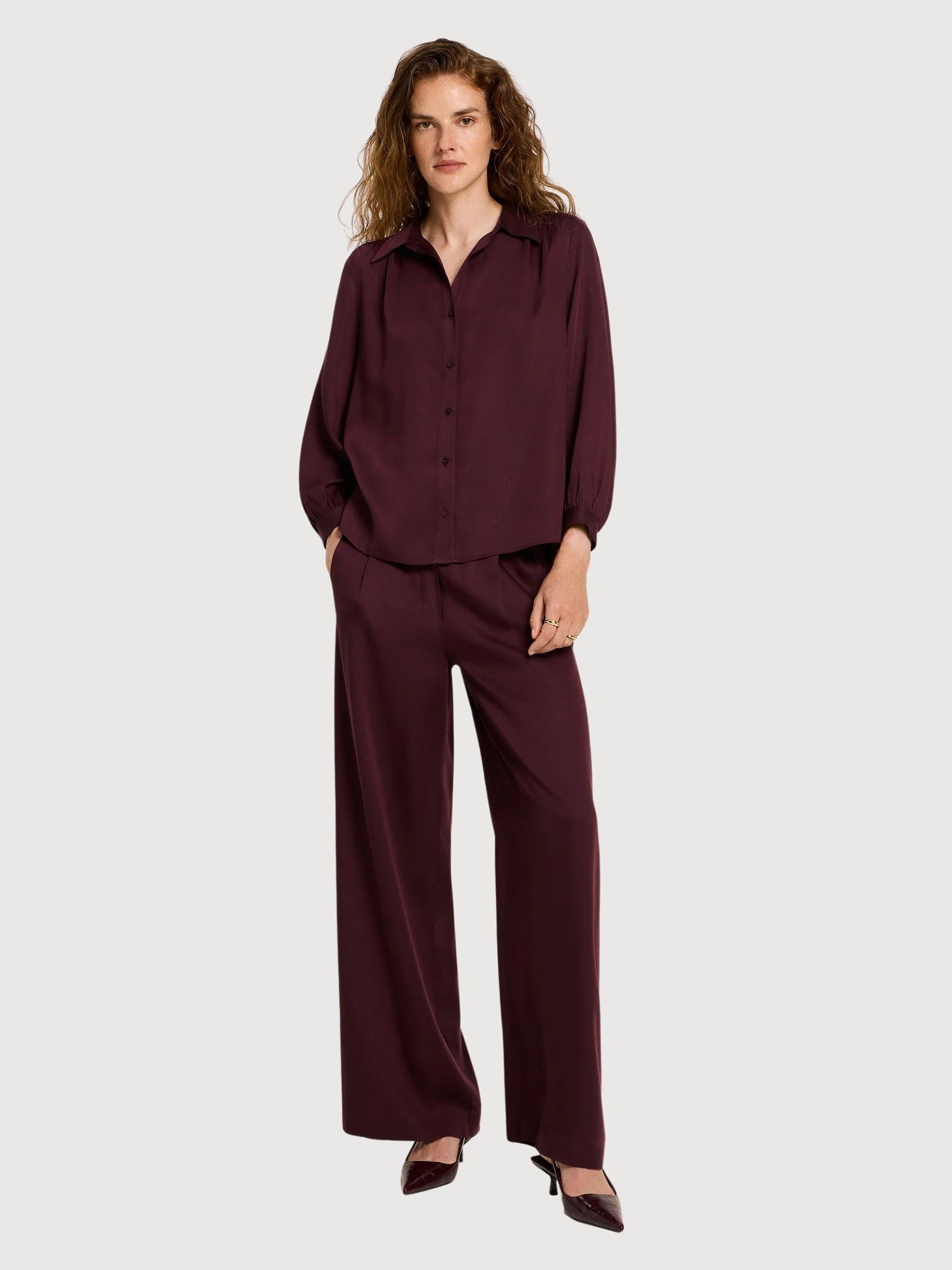 Bluse Tencel Rot Frau | Lanius