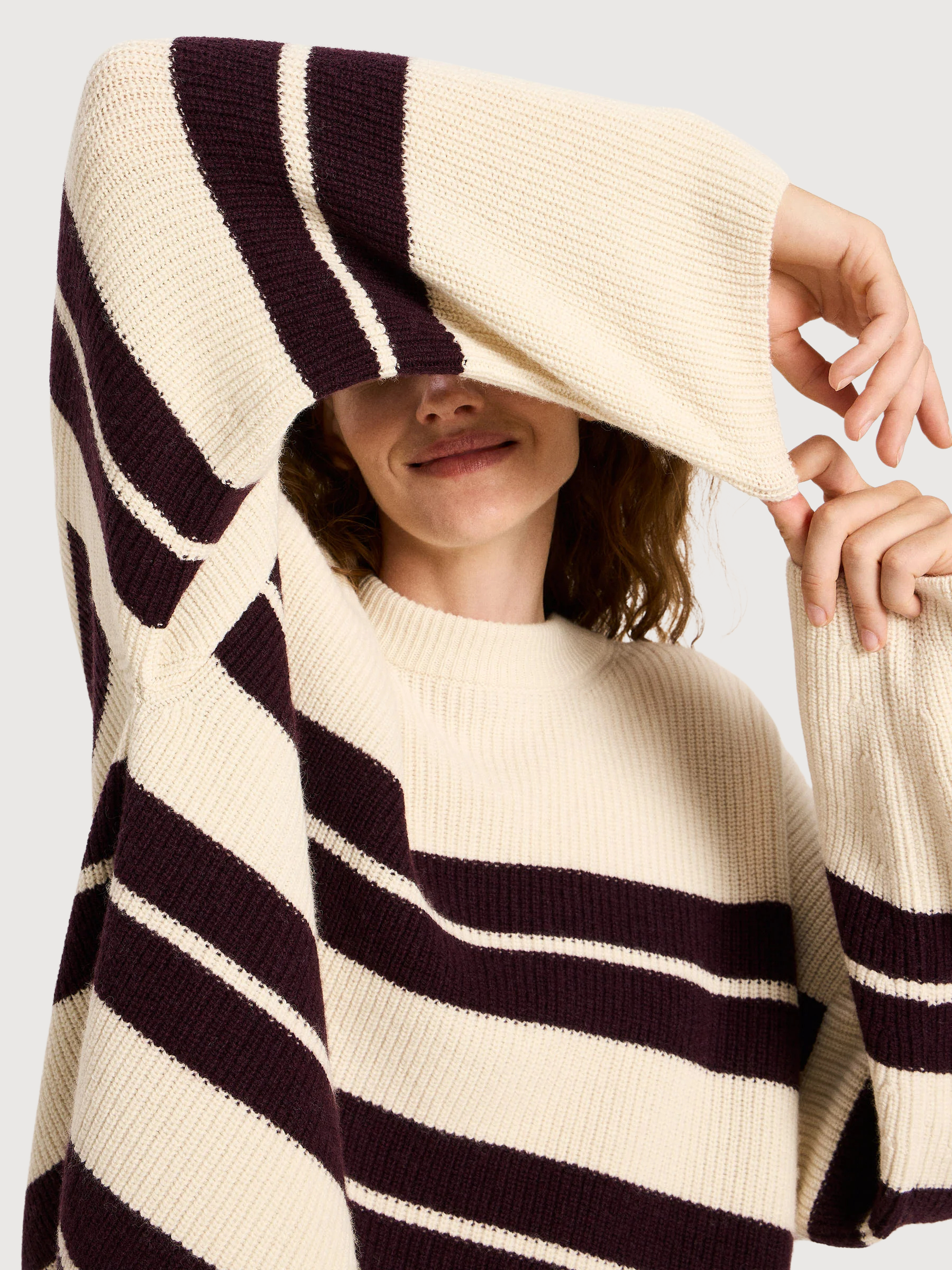 Pullover a righe rosso scuro donna | LANIUS