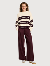 Pullover striped dark red woman | LANIUS