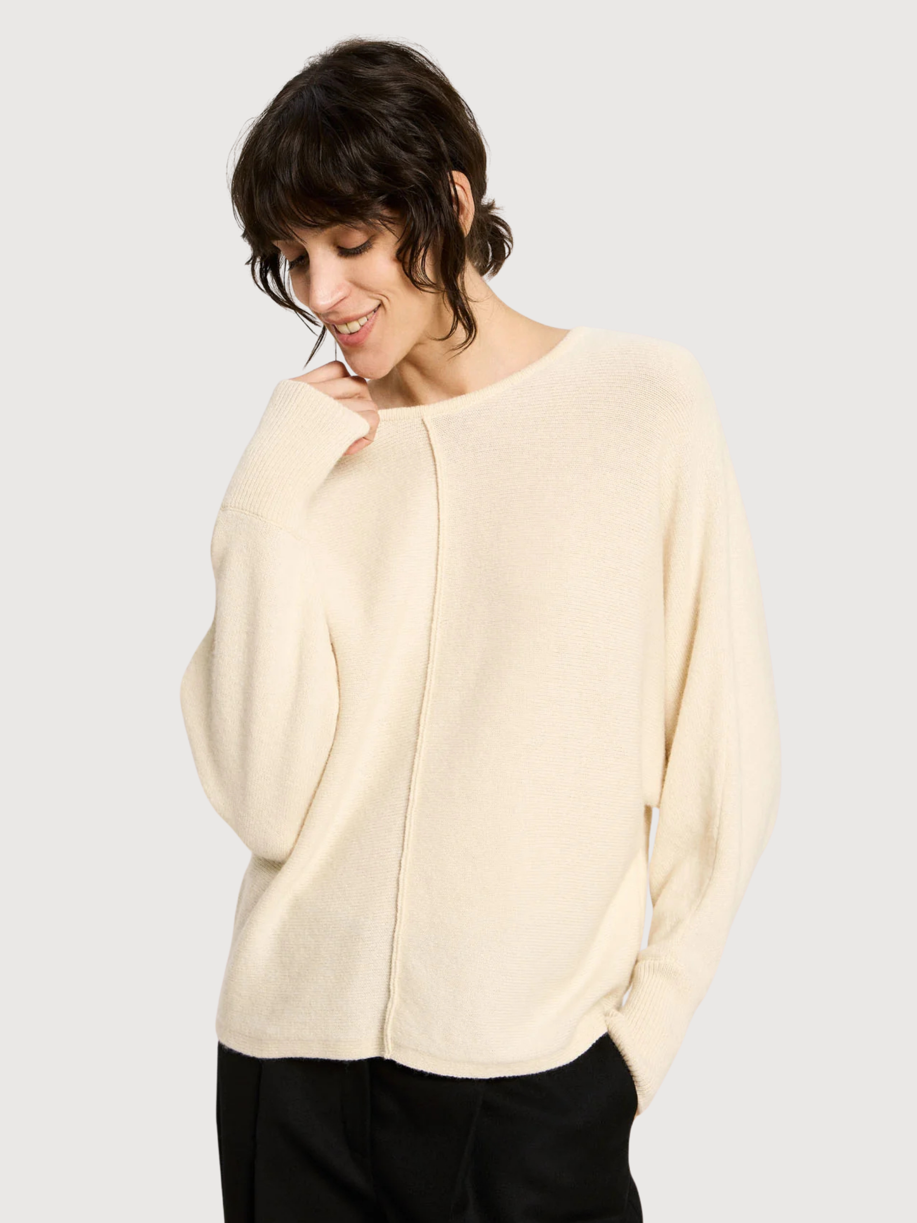 Pullover Batwing White Woman | Lanius