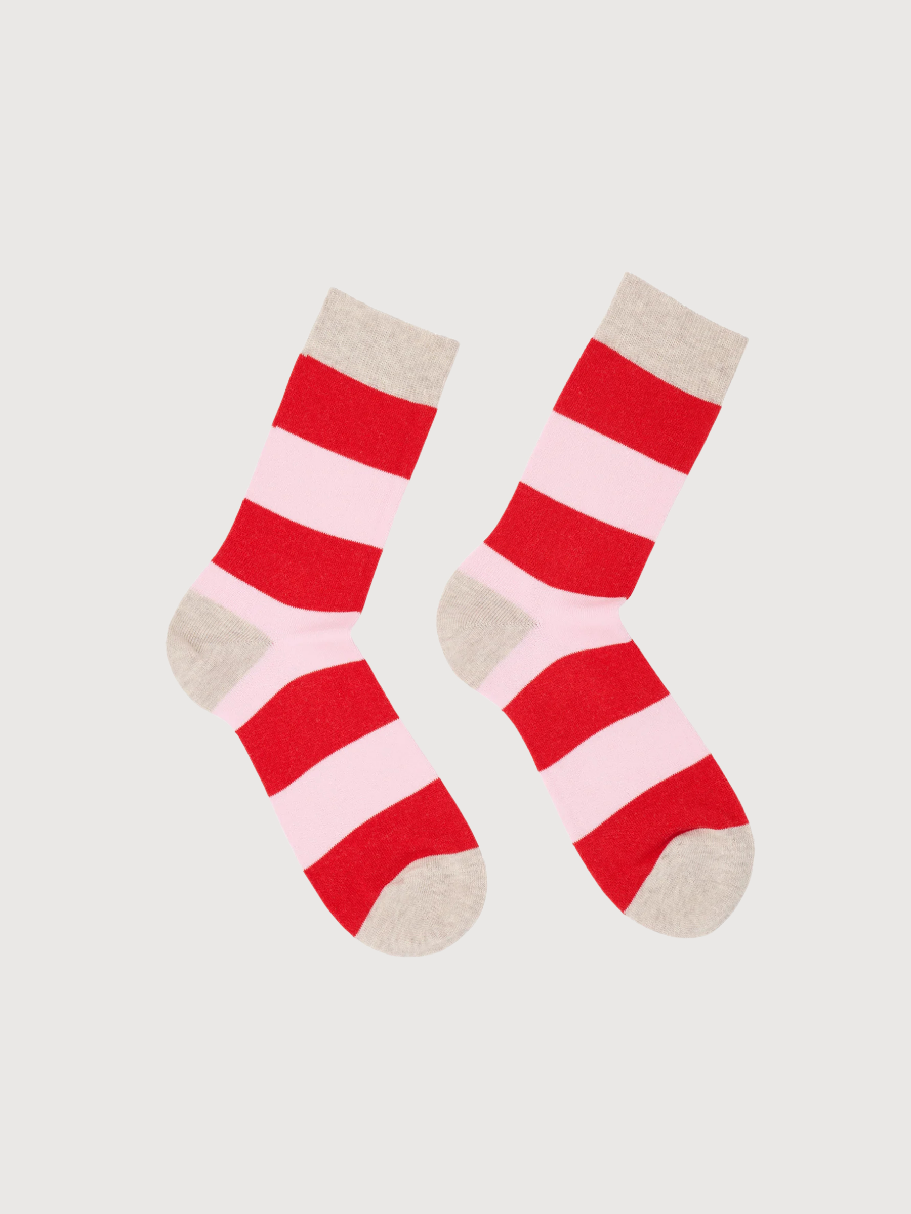 Sock Block Stripes Red Unisex Cotton | Lanius