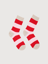 Sock Block Stripes Red Unisex Cotton | Lanius