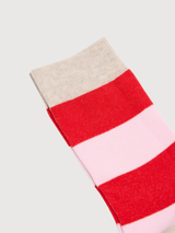 Sock Block Stripes Red Unisex Cotton | Lanius