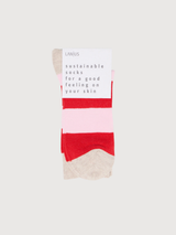 Sock Block Stripes Red Unisex Cotton | Lanius