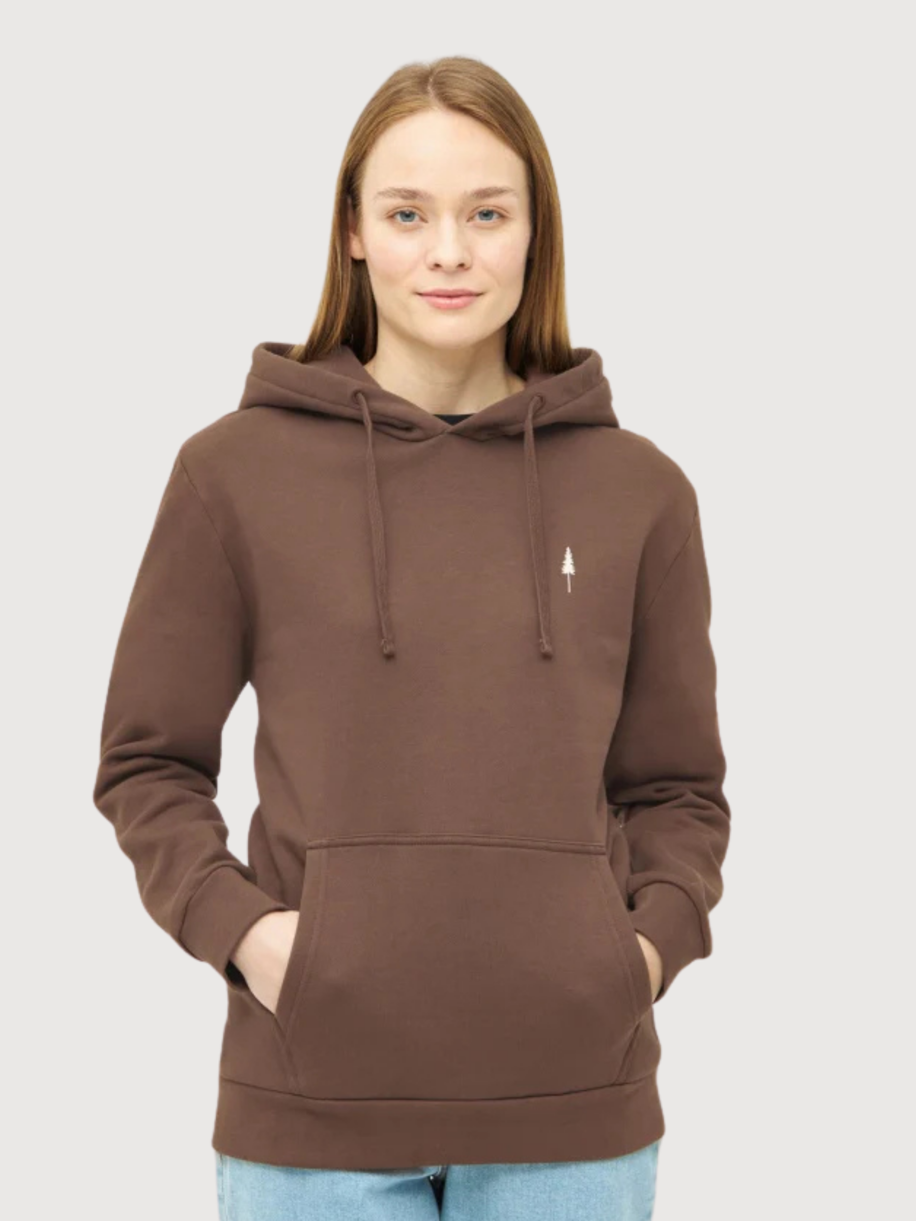 Tree Relaxed Brown Organic Cotton Hoodie | NIKIN