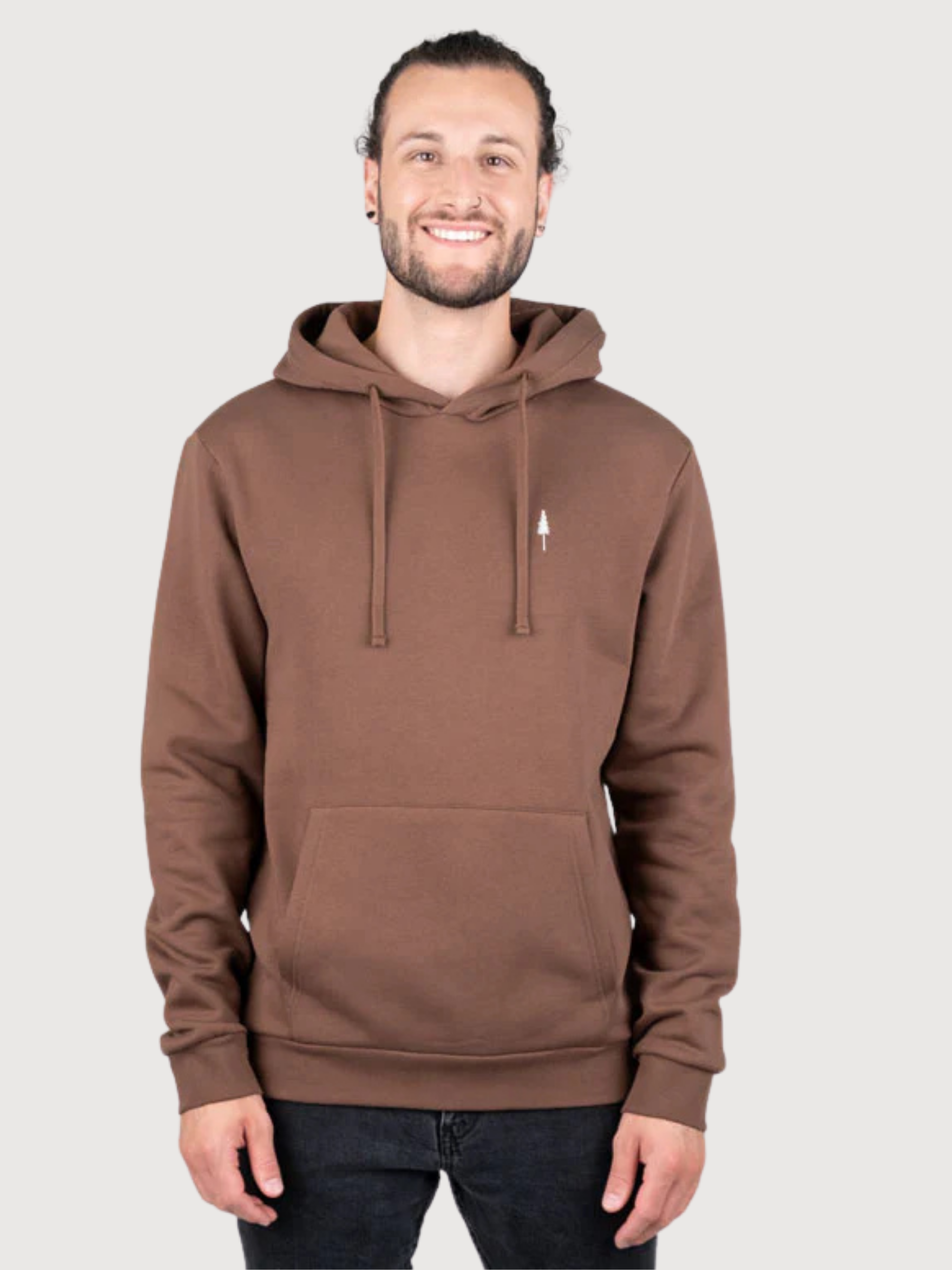 Tree Relaxed Brown Organic Cotton Hoodie | NIKIN