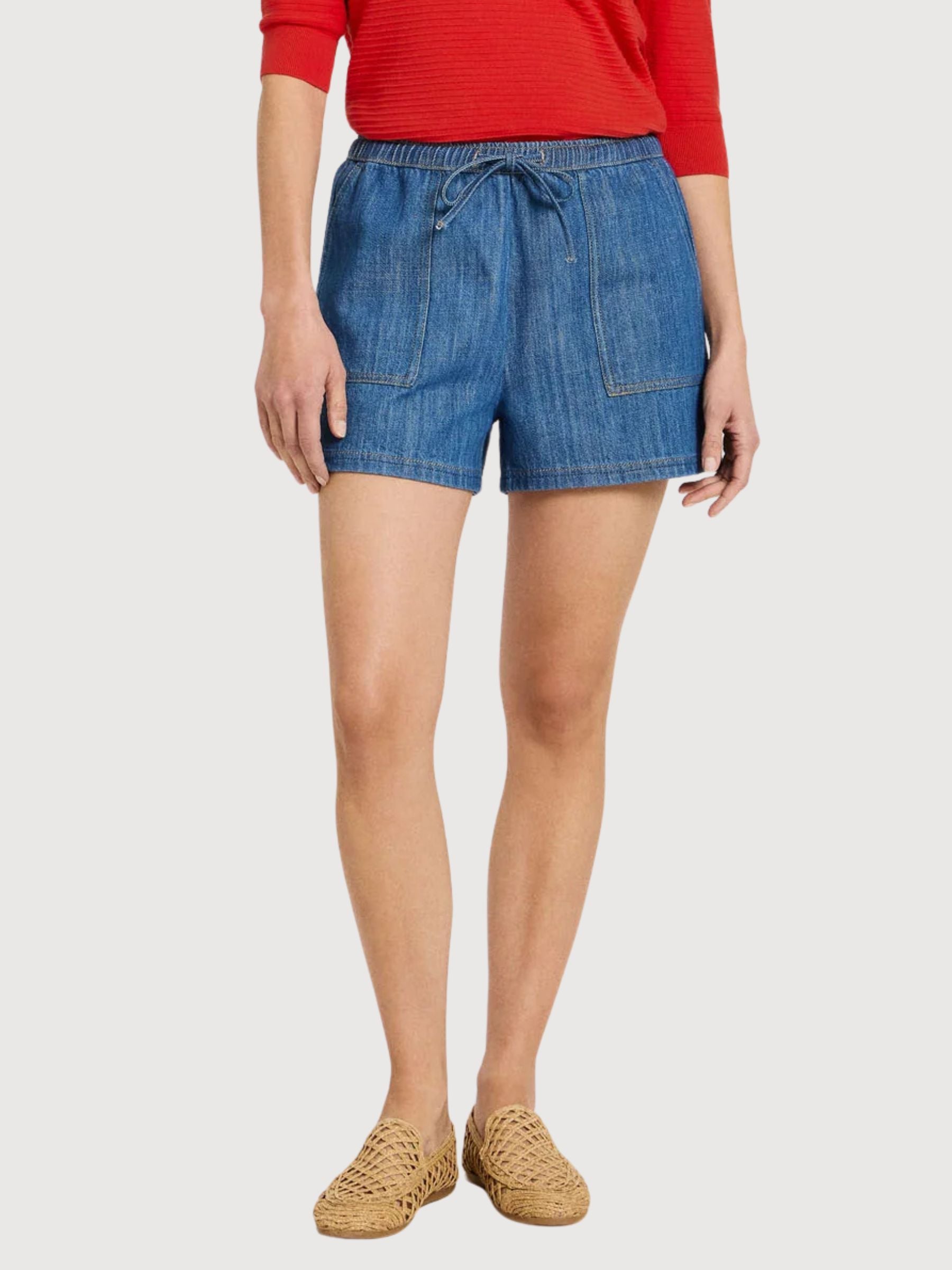 Shorts Jean Mid Blue Denim Gots Cotton | Lanius