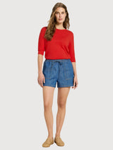 Shorts Jean Mid Blue Denim Gots Cotton | Lanius