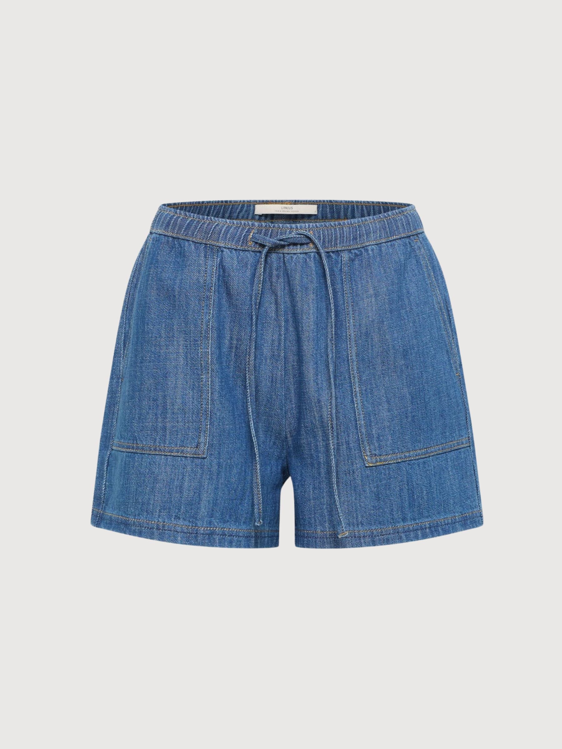 Shorts Jean Mid Blue Denim Gots Cotton | Lanius