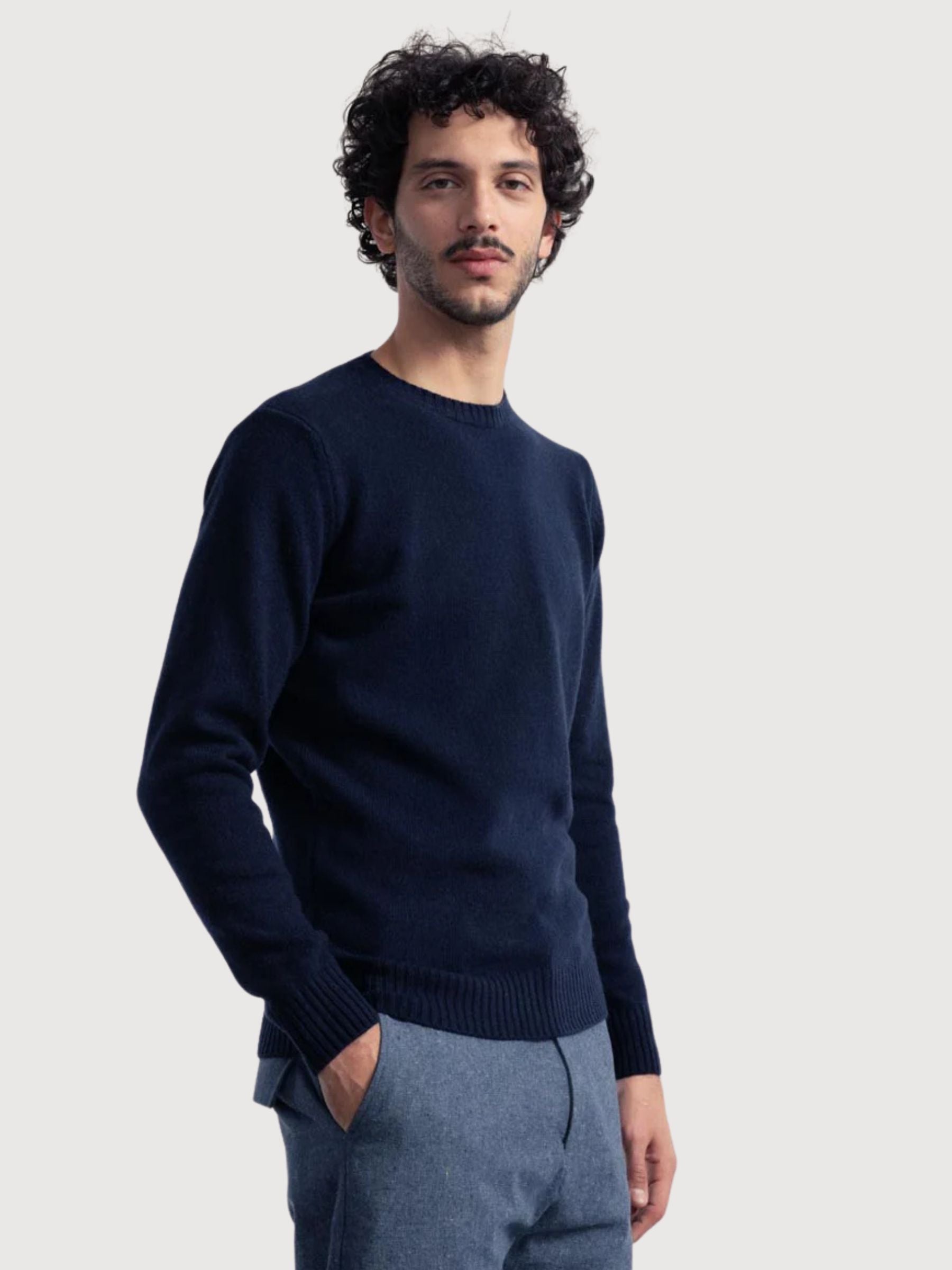 Pullover Romeo Blu Cashmere Recycelt Herren | Rifo