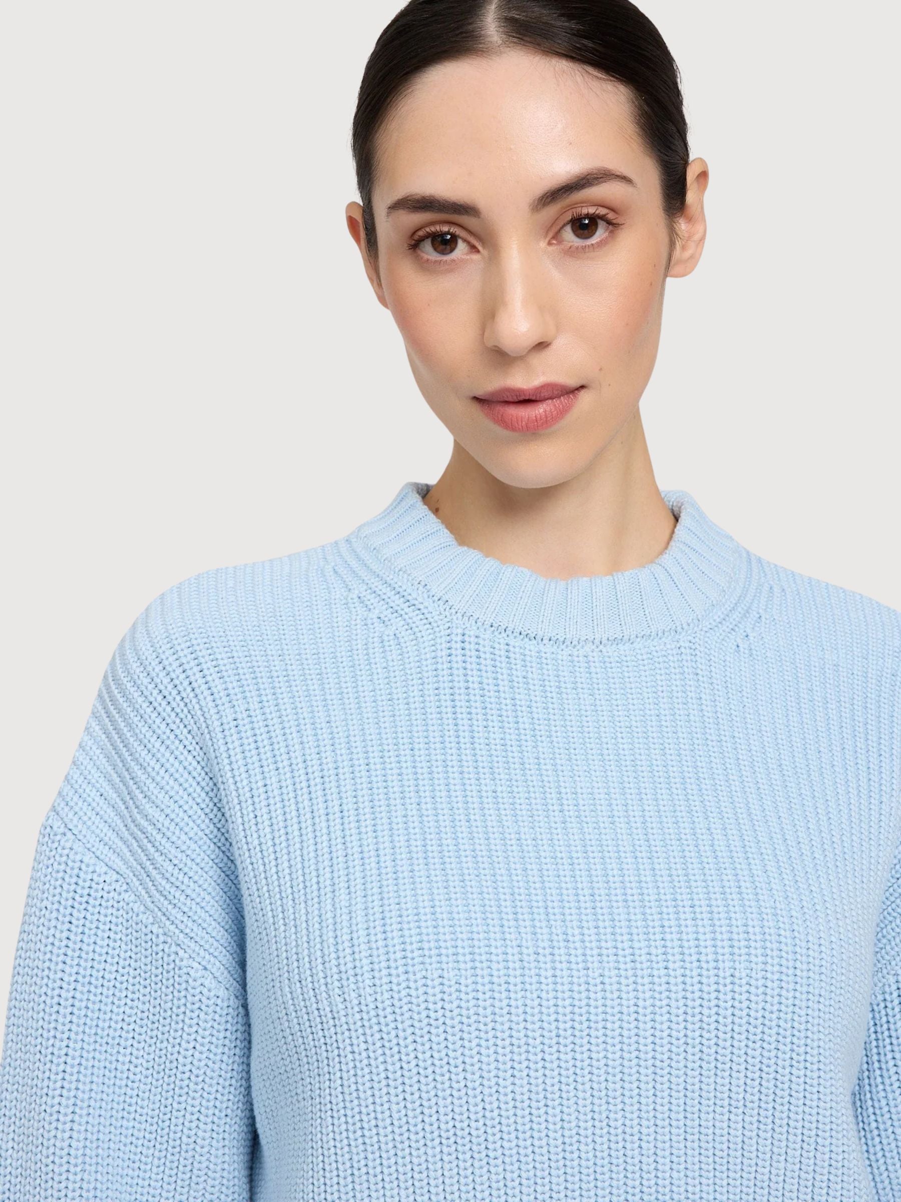 Grobstrickpullover für Damen, Traumblau | Mazine
