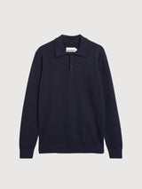 Polo a maniche lunghe in maglia Night Sky | Armedangels