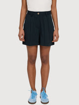 Shorts Pleated Viscose Woman Black | Mazine
