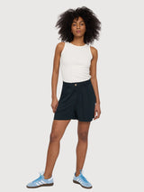 Shorts Pleated Viscose Woman Black | Mazine