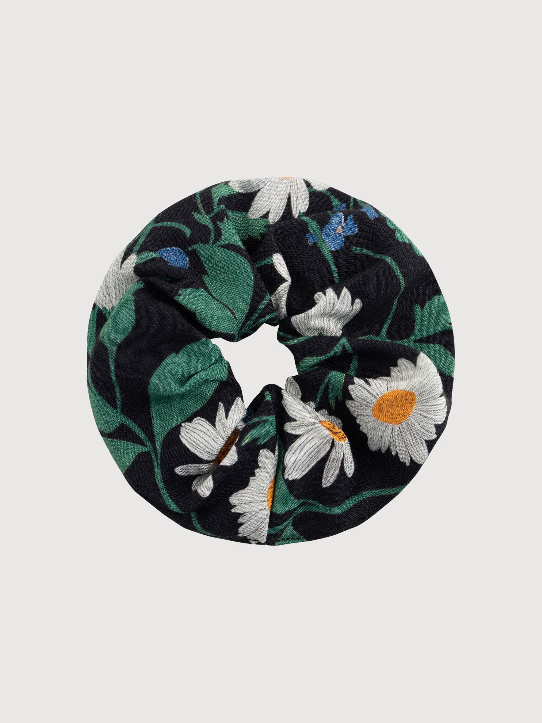 Scrunchie Strawberry Field Black | DEDICATED