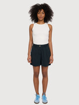 Shorts Pleated Viscose Woman Black | Mazine