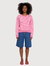 Pullover Abstract Jacquard Woman Pink | Mazine