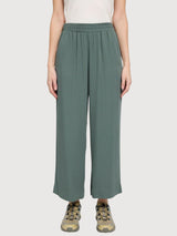 Trouser Wide Leg Viscose Woman Bottle | Mazine