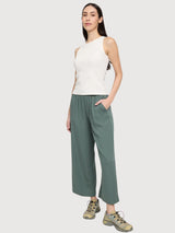 Trouser Wide Leg Viscose Woman Bottle | Mazine