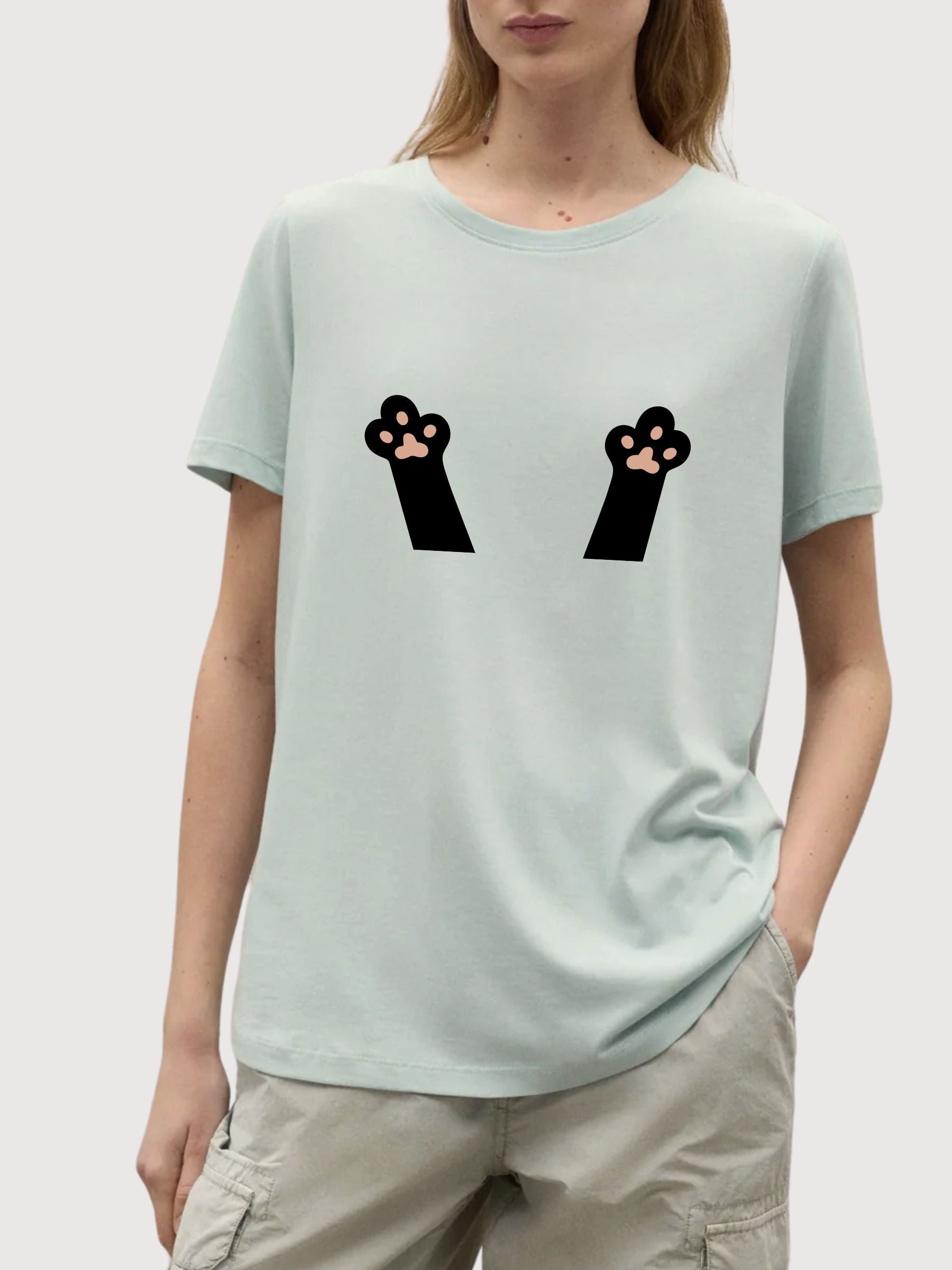 Sara T-shirt Paws Mint | Re-Bello