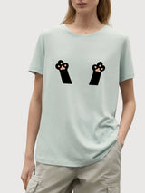 Sara T-shirt Paws Mint | Re-Bello