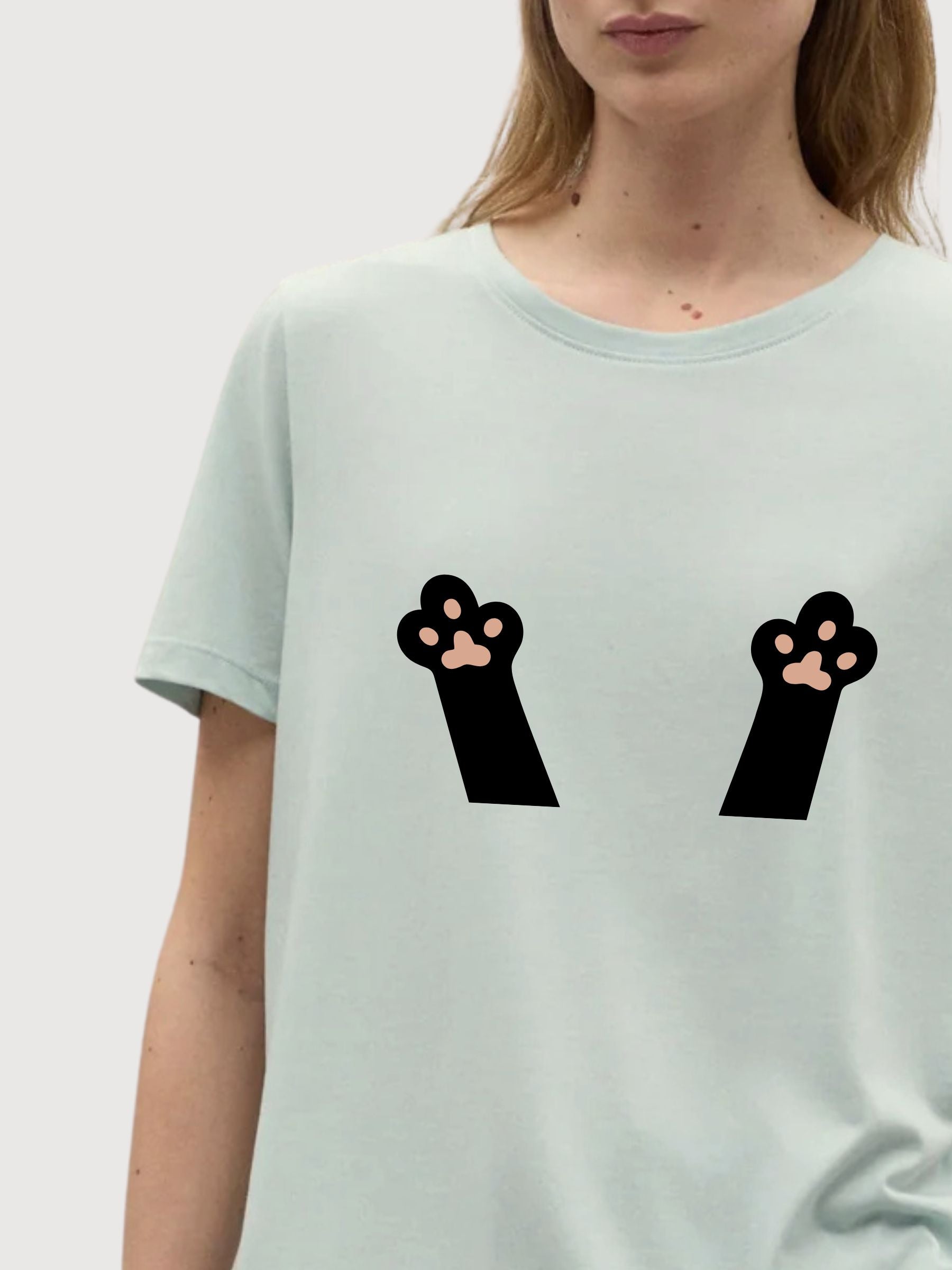 Sara T-shirt Paws Mint | Re-Bello