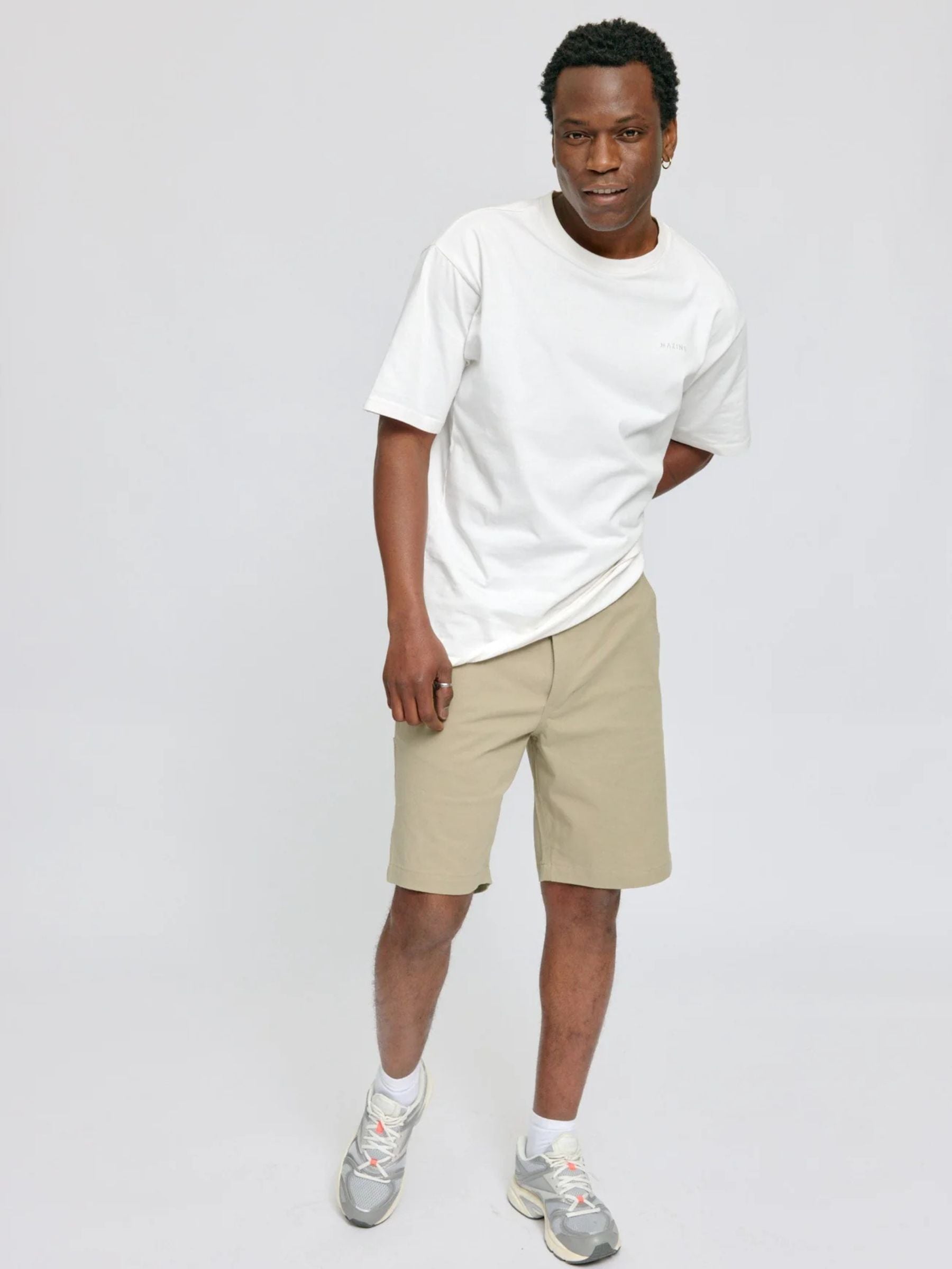 Shorts Chino Man Light Khaki Gots Cotton | Mazine