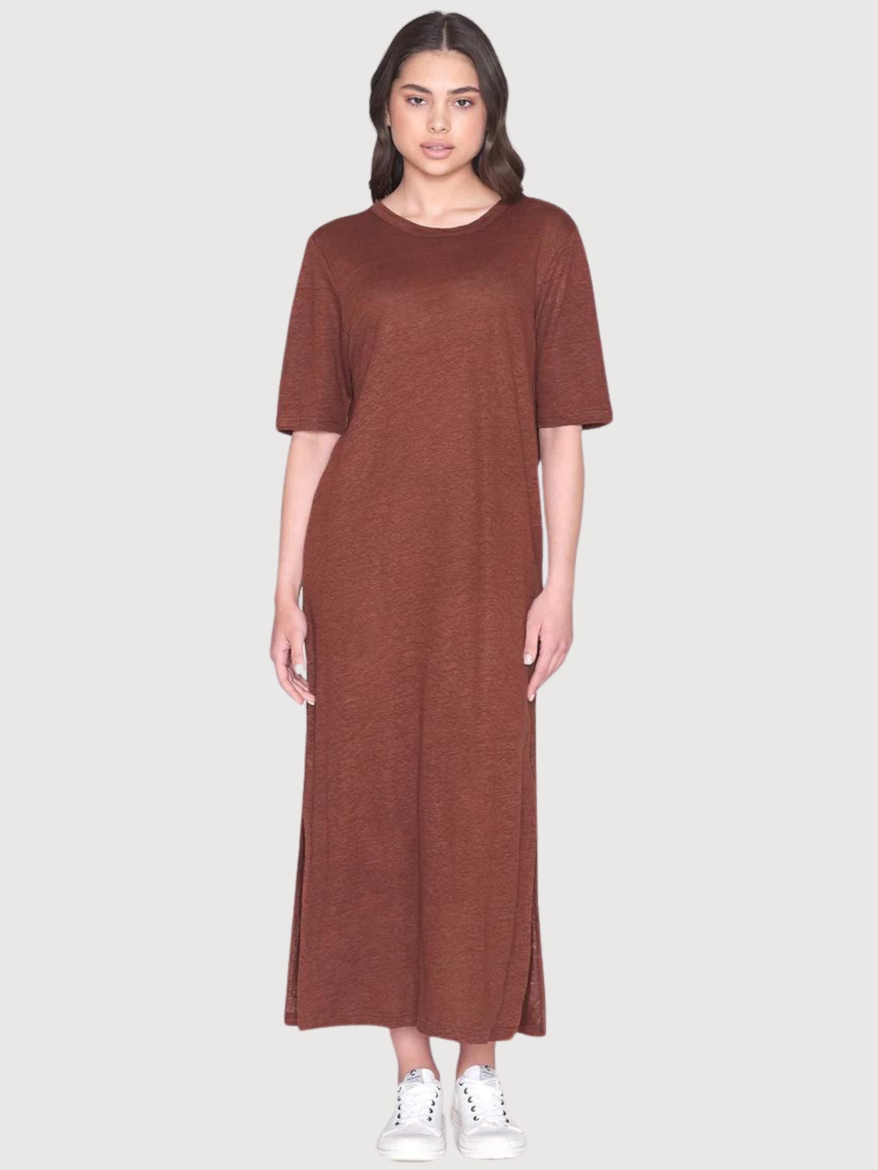 Abito Marrone Lino Donna | Knowledge Cotton Apparel