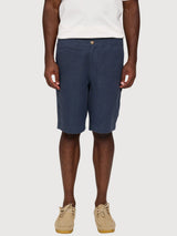 Shorts Regular Linen Man Ink Blue | Mazine