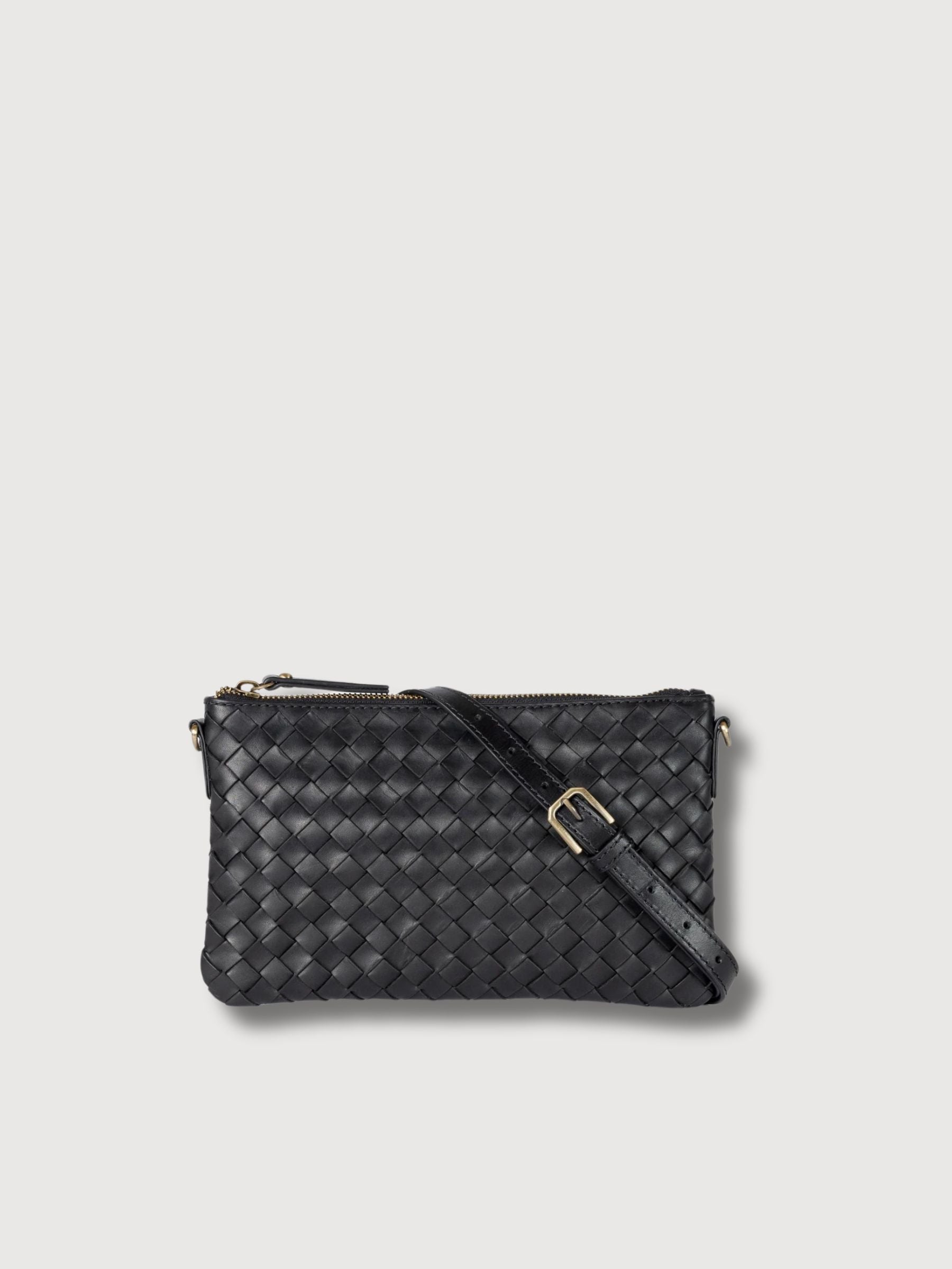 Sacca in pelle tessuta nera lexi | O My Bag
