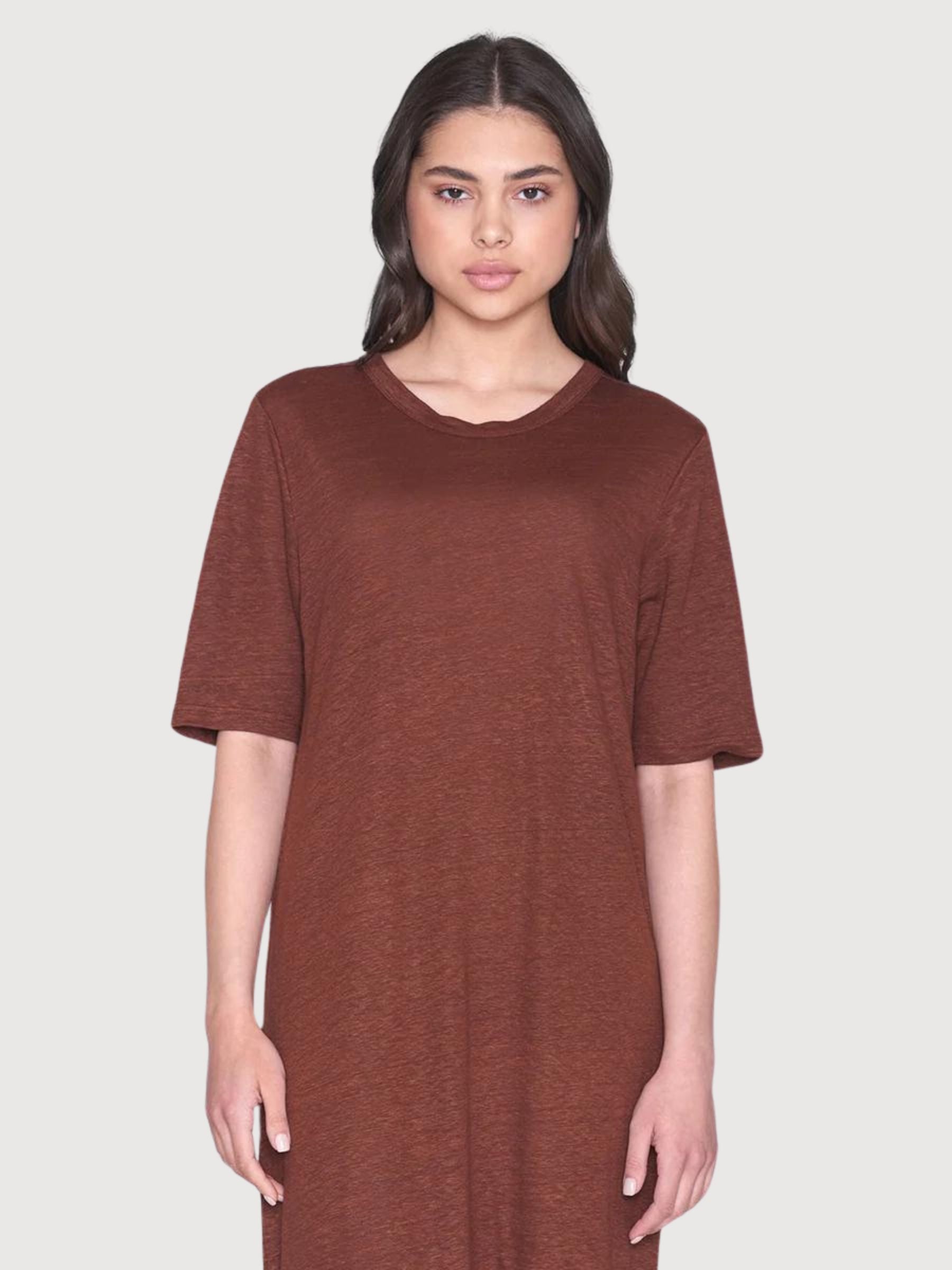 Abito Marrone Lino Donna | Knowledge Cotton Apparel