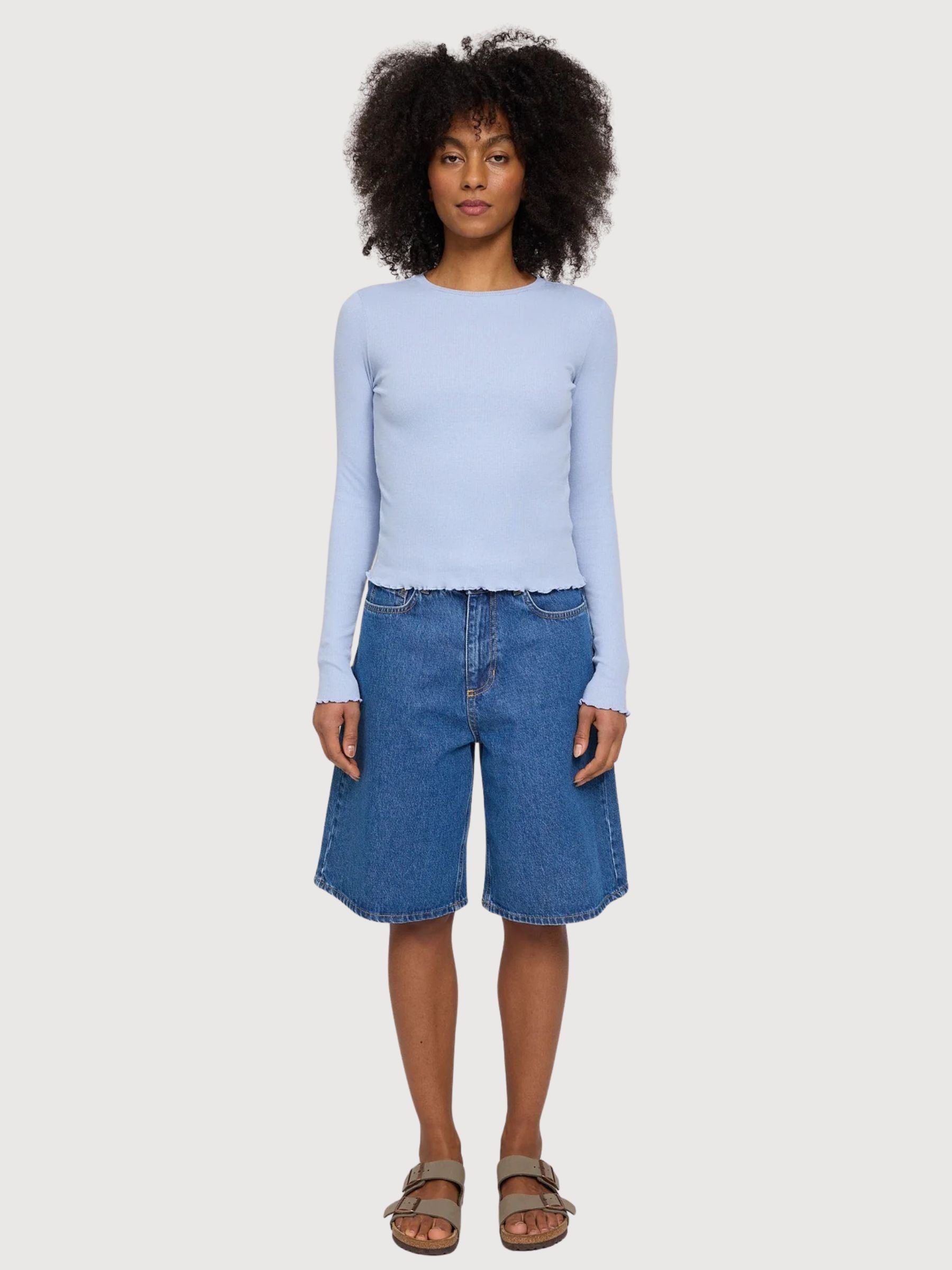 Longsleeve Babylock Hems Woman Cloud Blue | Mazine