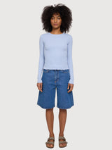 Longsleeve Babylock Hems Woman Cloud Blue | Mazine