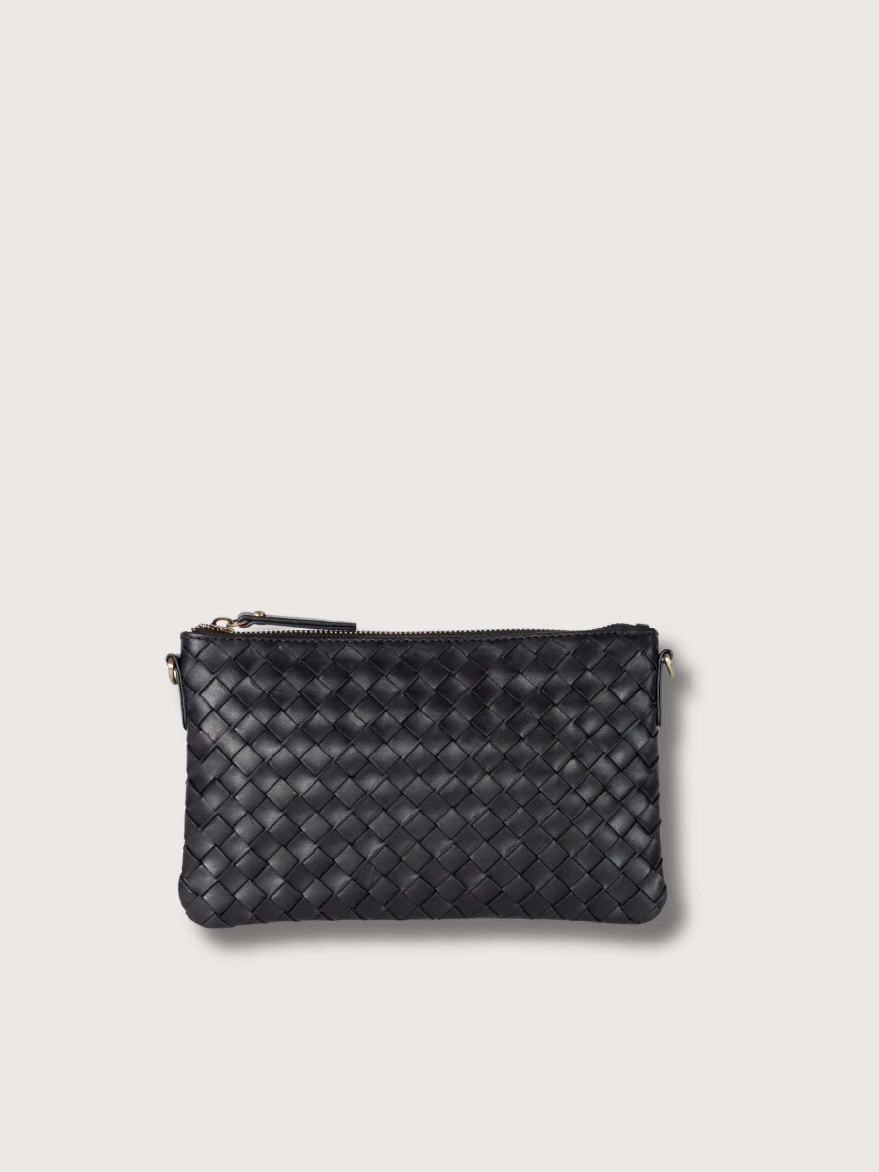 Sacca in pelle tessuta nera lexi | O My Bag
